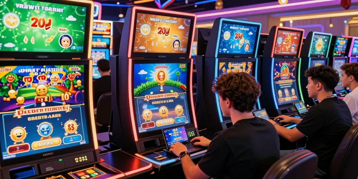 Players enjoying thrilling online gaming experiences at credit card casinos with vibrant visuals and gaming devices.