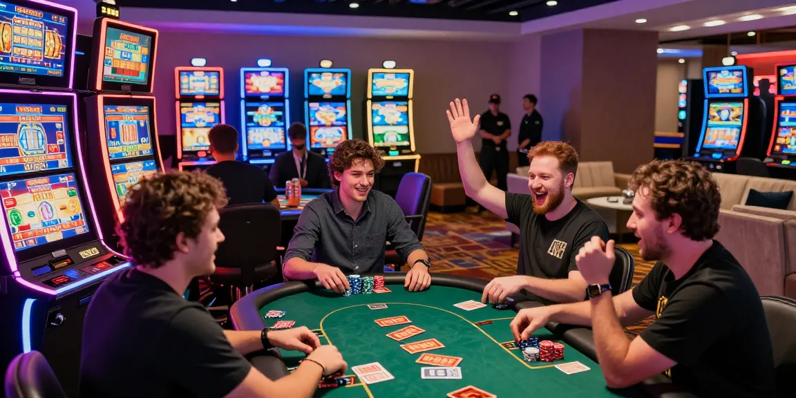 Credit card casino environment showcasing scoarch.org.uk with players excitedly at slot machines and table games