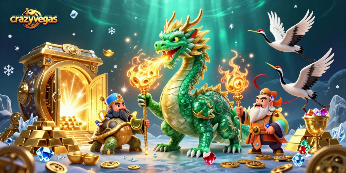 Experience thrilling adventures at crazyvegas with a majestic dragon, treasures, and vibrant game elements.